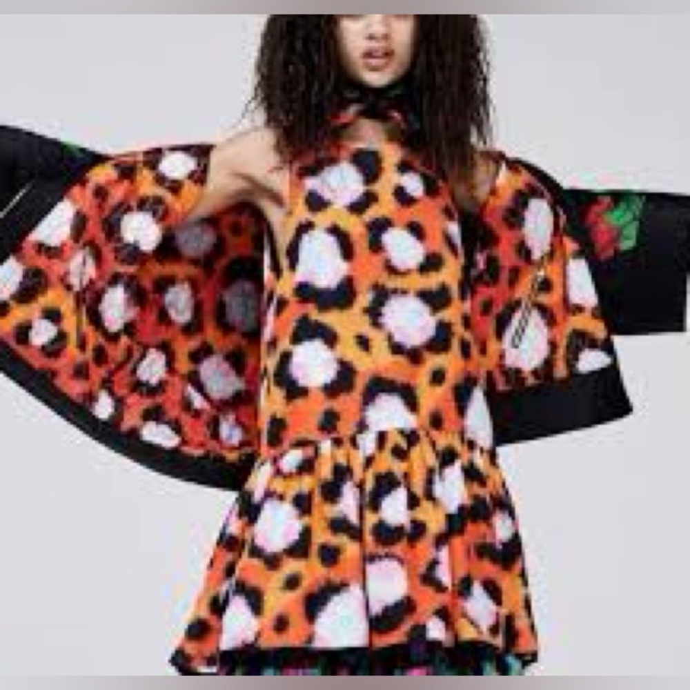 🐅Kenzo x H&M Reversible Silk Drop-Waist Dress – Size 10 (Two Dresses in One!) ✨ - Picture 3 of 8